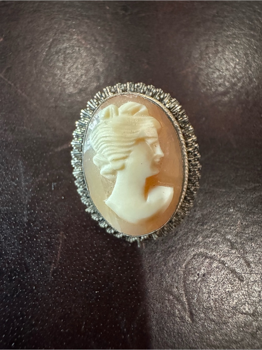 Vintage Sterling silver cameo pin